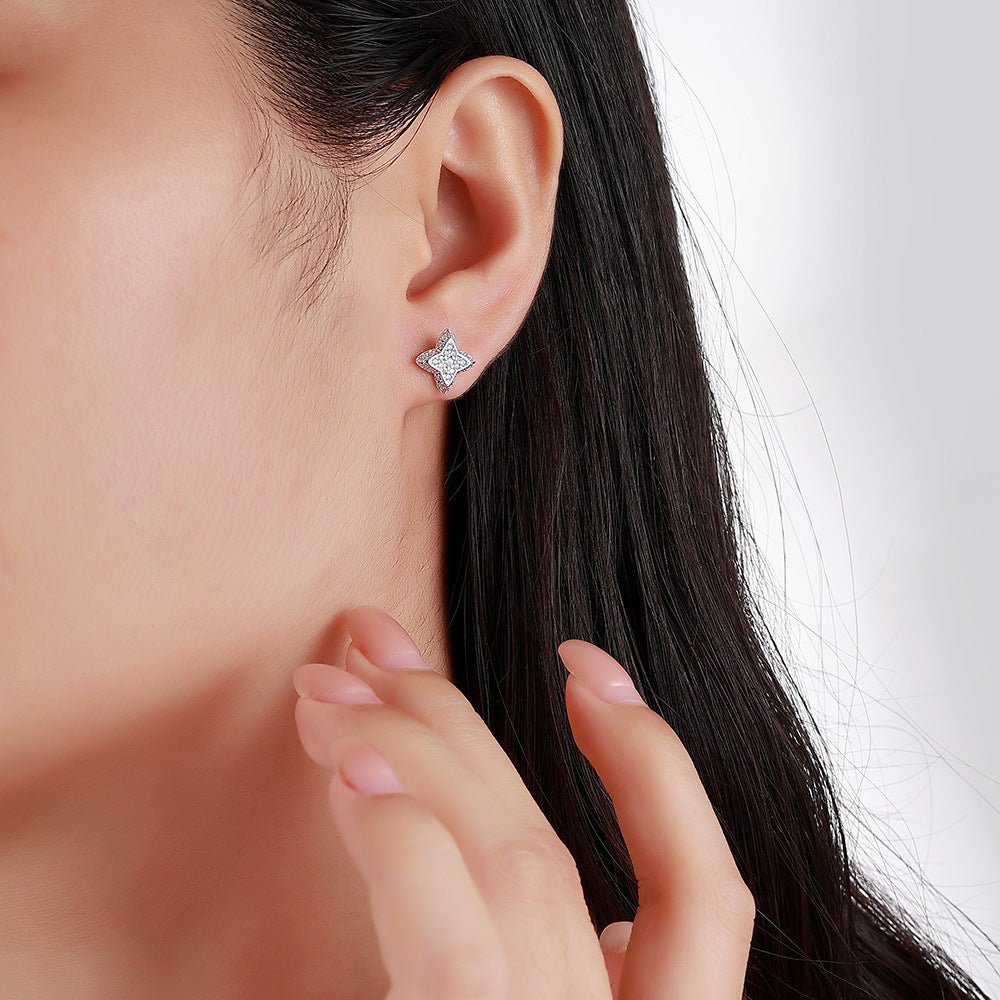 Boucles d'Oreilles Clou Étoile 4 Branches Argent S925 Plaqué Or - Moissanite D-VVS1 - Soin & GrâceSoin & GrâceGolden colorb1d1a4d99f306c5140726fa8bf5f4a98