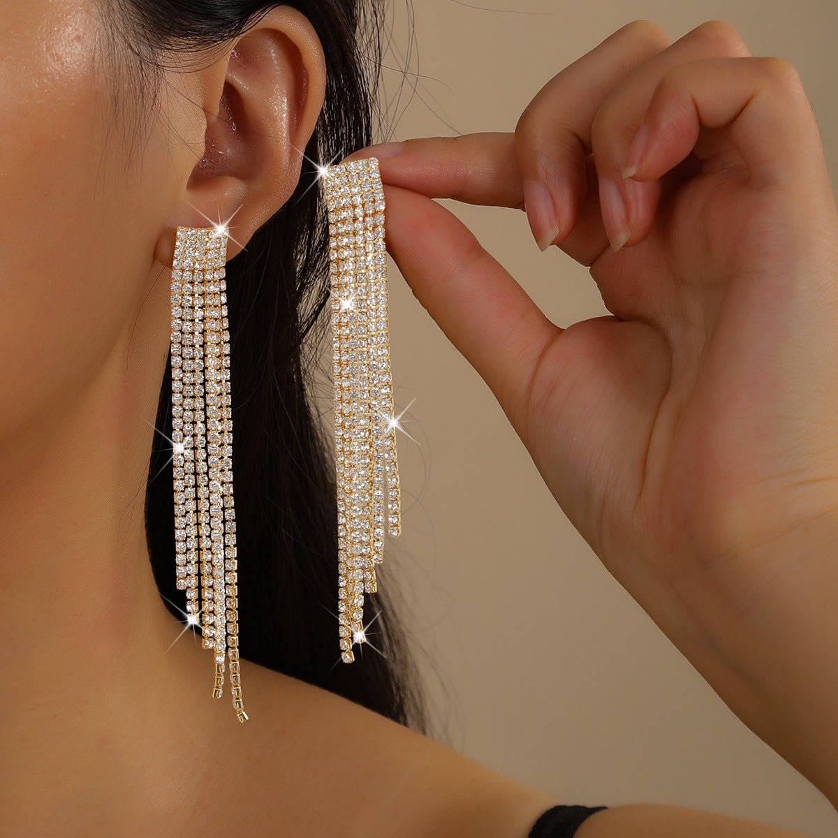 Boucles d'Oreilles Longues Pompons & Griffe Diamants - Noir - Soin & GrâceSoin & GrâceG0109 gold9c97973ba47896d086e94c3b7cc4f7ec