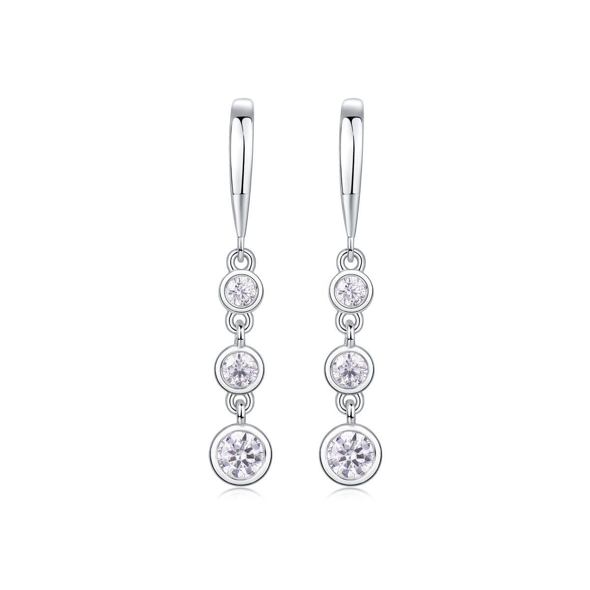Boucles d'Oreilles Pendantes 3 Pierres Argent S925 Plaqué Platine - Moissanite D-VVS1 - Soin & GrâceSoin & GrâceA pairf781010aa4909ea4fabb93e34804f65a
