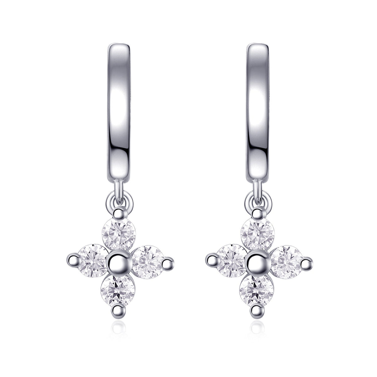 Boucles d'Oreilles Pendantes Trèfle Argent S925 Platiné - Moissanite D-VVS1 - Soin & GrâceSoin & GrâceA pairbfe4997a0c190c7fddd2d8e42e02b3ea