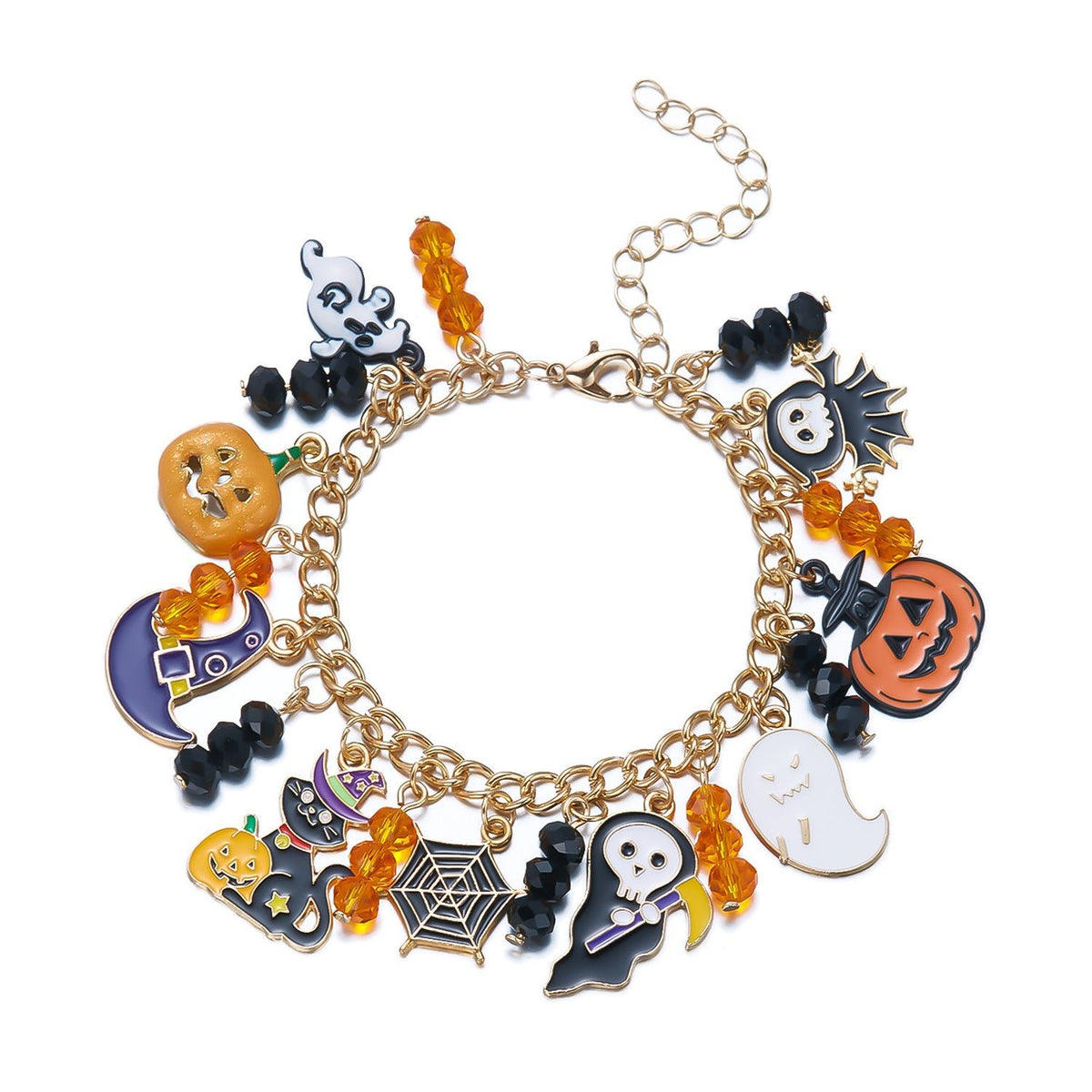 Bracelet Multi-Pendentifs Halloween - Chat Fantôme & Toile d'Araignée - Soin & GrâceSoin & GrâceGhost Cat Spiderwebfc477a38a9a1bcf6bce668a663986d85