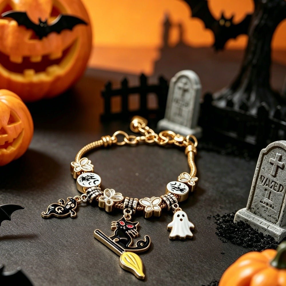 Bracelet Perlé Pendentif Chat Magique Halloween - Doré - Soin & GrâceSoin & GrâceGold3f302337b32657c2b5d3015075d51573