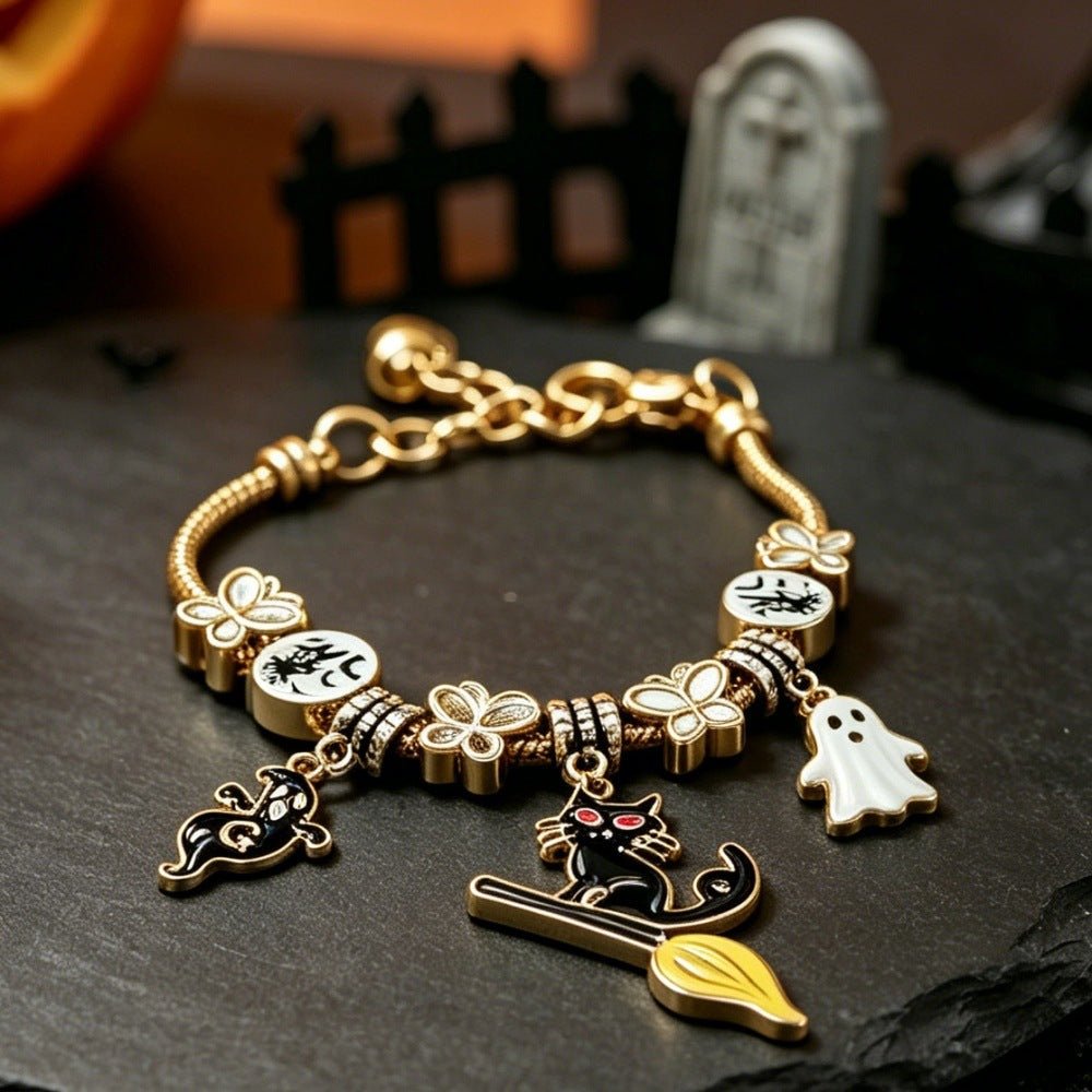 Bracelet Perlé Pendentif Chat Magique Halloween - Doré - Soin & GrâceSoin & GrâceGoldb471ac97d455fdc6572e5aa608353579