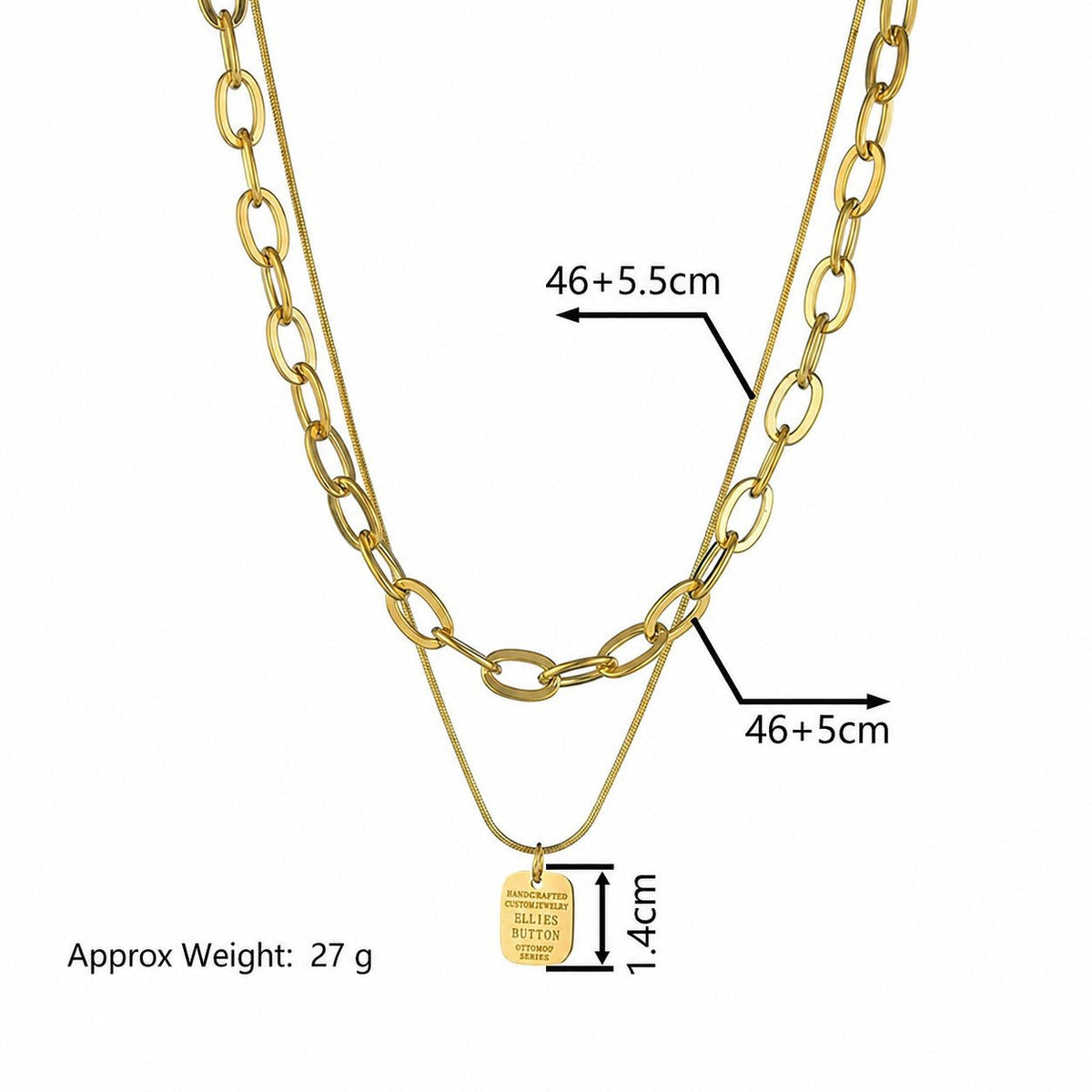 Collier Chaîne Ovale Multi-Rangs Pendentif Tag - Acier Inoxydable Doré - Soin & GrâceSoin & GrâceGolda4ad3eac71ead16ae72b1a8440f99a8f