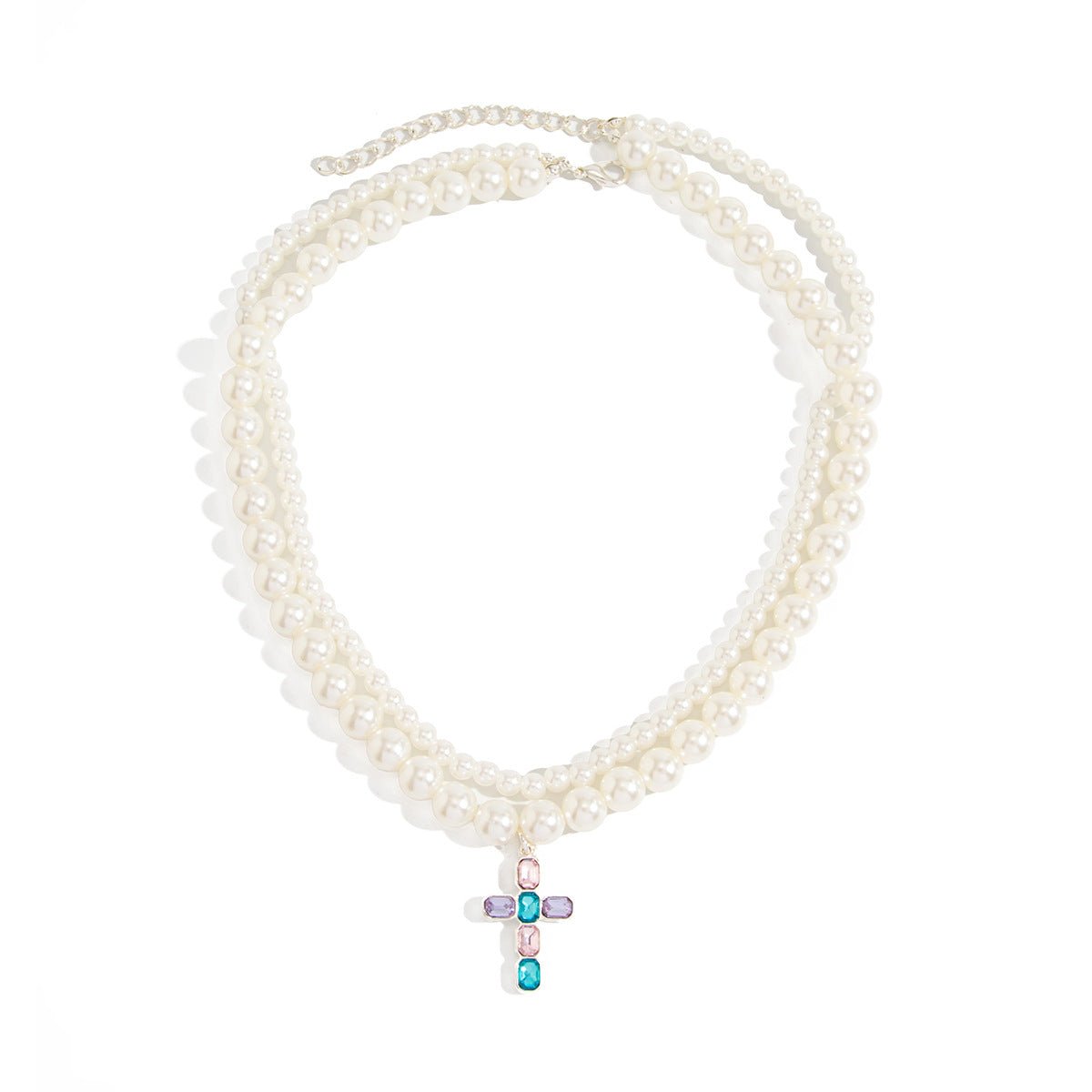Collier Double Rang Perles Baroques & Croix Strass - Style Baroque - Soin & GrâceSoin & GrâceStyle 19832fddf24d63361792ad04d2bce0aca