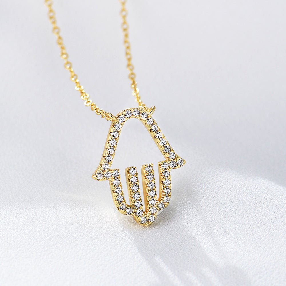 Collier Main Paume Argent 925 & Zircons Micro-Pavés - Soin & GrâceSoin & GrâceWhite925 Silver383ec4712acce1f508cb6727688e8964