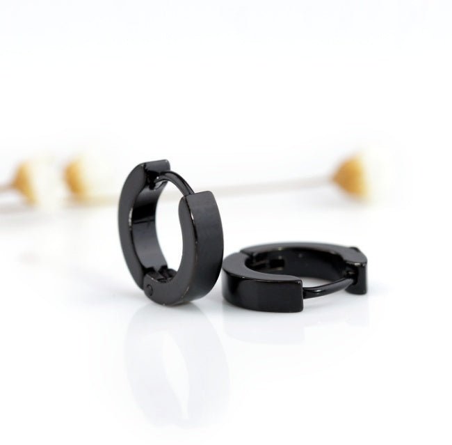 Créole Ronde Punk en Acier Inoxydable - Unisexe Noir & Argent - Soin & GrâceSoin & GrâceBlack72dd1b991d29ba18009b43a3f59100c6