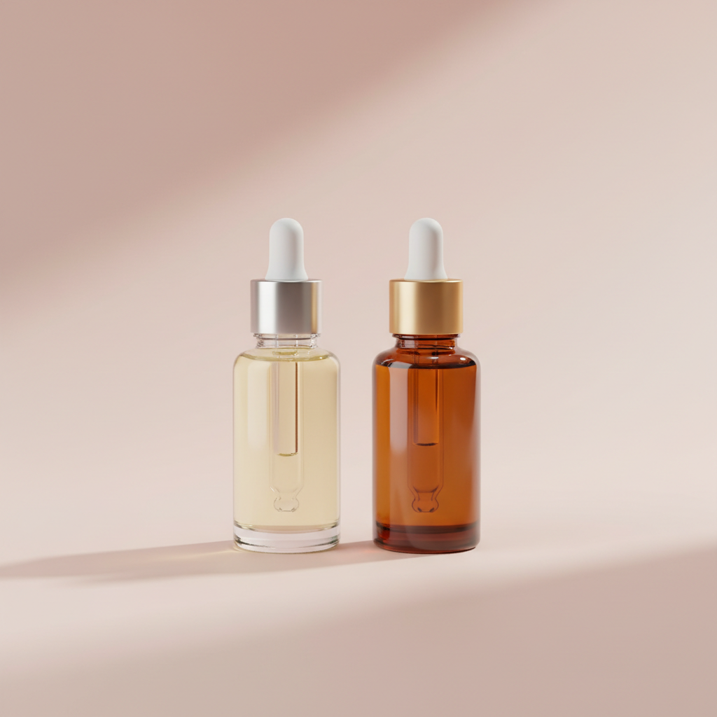 Duo huile - fond rose