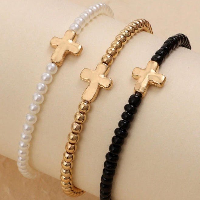 Ensemble Bracelets Charm Croix & Cœur - Perles Style Plage - Soin & GrâceSoin & GrâceDouble Layers Loving Heart87d3bda5ca9e5eace70e87fc1e15002e