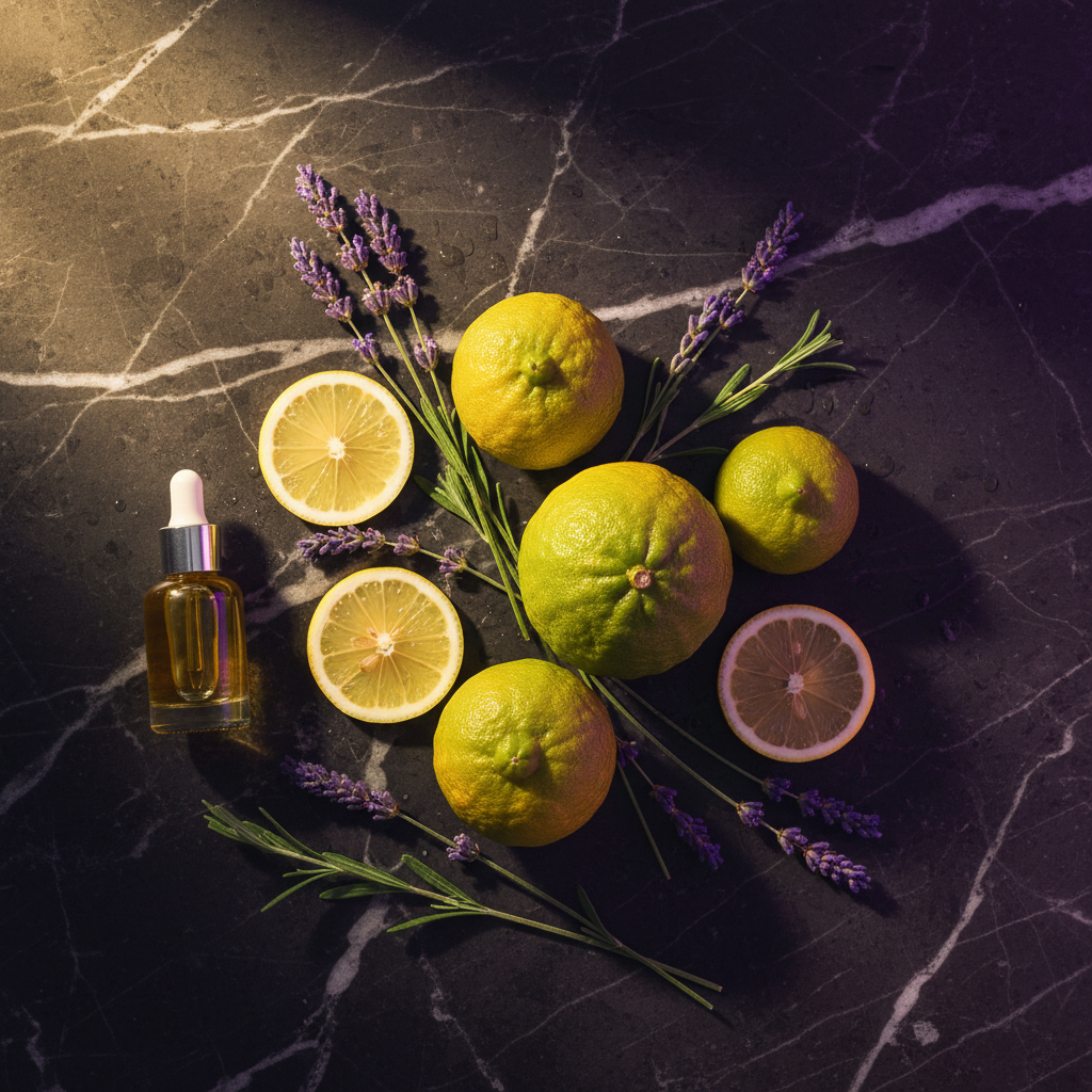Ingrédients - bergamote de Calabre, citron, lavande