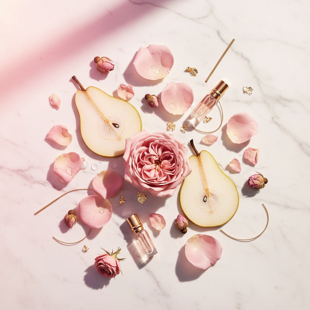 Ingrédients - rose et poire