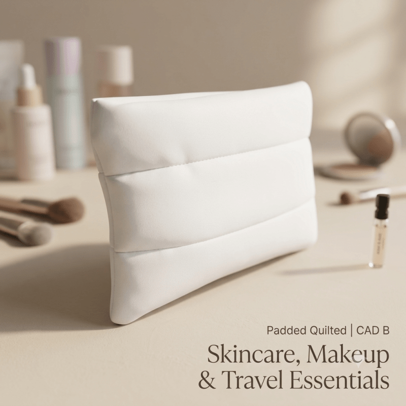 Makeup Bag | Padded Quilted Cosmetic Pouch for Makeup, Skincare & Travel Essentials | CAD B - Soin & GrâceCad bMakeup Bag | Padded Quilted Cosmetic Pouch for Makeup, Skincare & Travel Essentials | CAD B